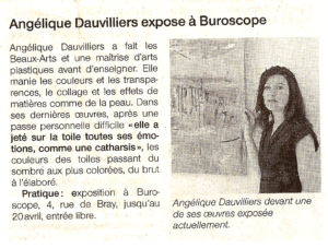 Ouest France - Angélique Dauvilliers expose à Buroscope